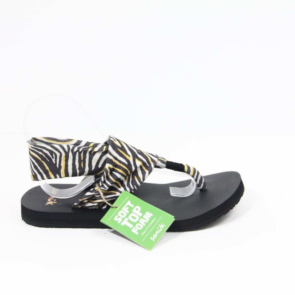 Sanuk Sling Soft Top Sandals sz 7 New Women Shoes Flip Flops beach yoga